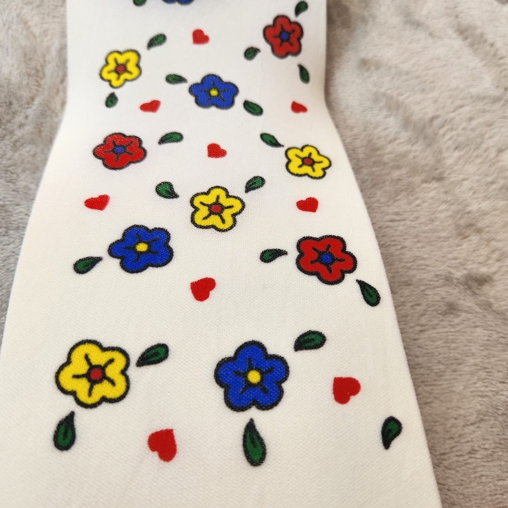 Vintage Girls Pantyhose Nylons Tights Sz A 19" Long Floral Colorful Spring